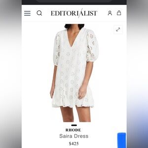 RHODE White Eyelet Dress Small